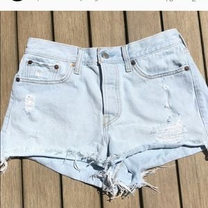 Levi’s distressed shorts